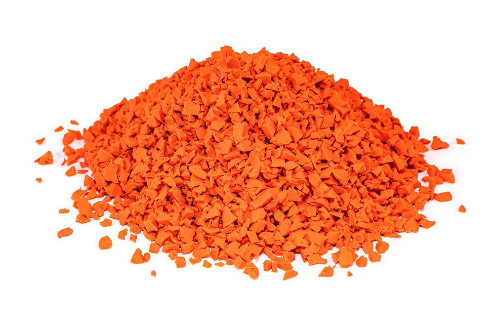 Оранжевая каучуковая крошка - Фото